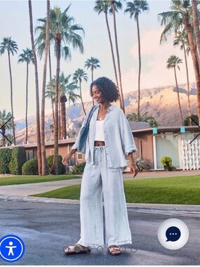 Splendid BLEACHED INDIGO ANGIE PALAZZO PANT